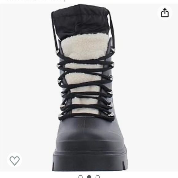 Marc Fisher Freely Waterproof Lace Up Boots, Black Size 9, NWT, NWOB - Picture 2 of 10